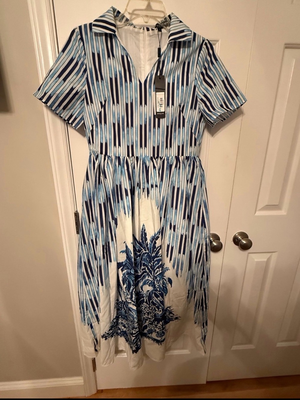 Beulah Blue and White Striped Top